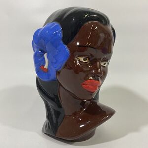 Vintage Hawaiian Polynesian Girl Lady Head Bust Midcentury Modern Statue